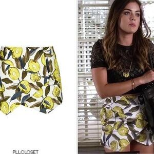 Topshop Petite Lemon Print Skort 2P